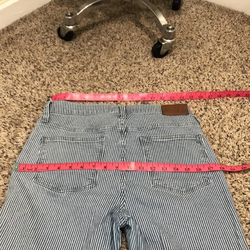 Madewell 9” Mid Rise Skinny Jeans Size 29 Blue White Striped - Picture 4 of 11